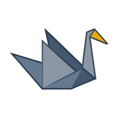 Obraz premium Origami Swan Bird Icon Representing Paper Art and Elegant Design