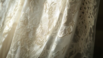 Obraz premium Creamy Lace Drapery: A Textural Delight