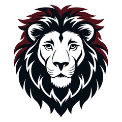 Fototapeta premium Lion silhouette vector Style with white background