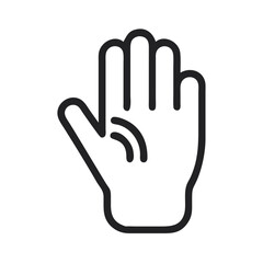 Obraz premium Raised Hand for Gesture Recognition Icon Representing Human-Computer Interaction and Motion Control