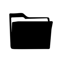 A simple and elegant black vector representation of a file folder icon