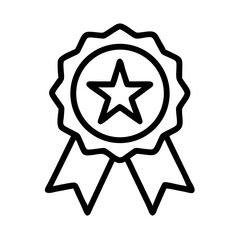 Fototapeta premium Star Badge with Ribbon Icon Representing Excellence and Award Recognition
