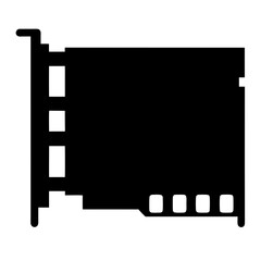 Black and white PCI Express card silhouette for computer graphics processing