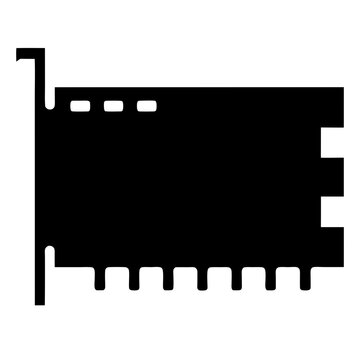 Illustration of a black graphics card commonly used in desktop computers
