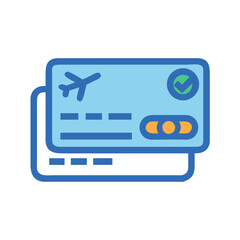 Travel Credit Card Icon Representing Vacation Payments and Travel Rewards