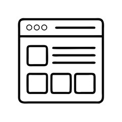 Wireframe Layout for Mobile App UI Icon Representing Interface Design and UX Planning