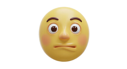 Fototapeta premium 3D Render of a Hesitant Emoji