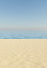 Fototapeta premium Golden Sands, Azure Horizon AI Generated