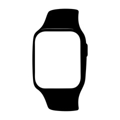 Black Smartwatch with white screen showcasing modern wearable technology design