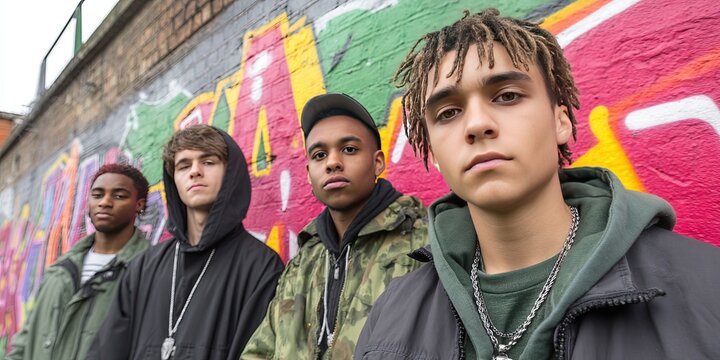 photo of young generation alpha street gang 