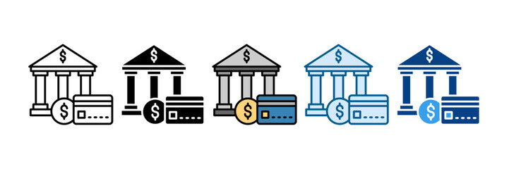 Banking Icon Set Multiple Style Collection