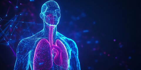 Digital Lung Scan on Futuristic Interface