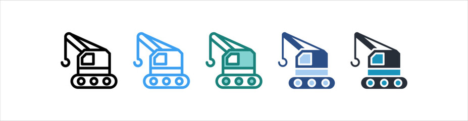 Crane Icon In Different Style Vector