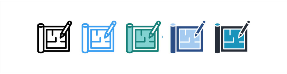 Plan Icon In Different Style Vector