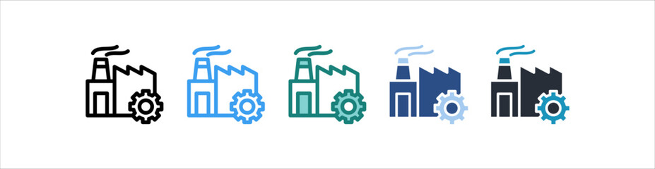 Production Icon In Different Style Vector