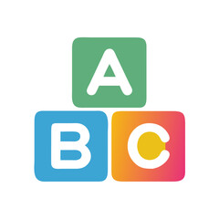 ABC Blocks Icon Representing Alphabet Learning and Early Childhood Education