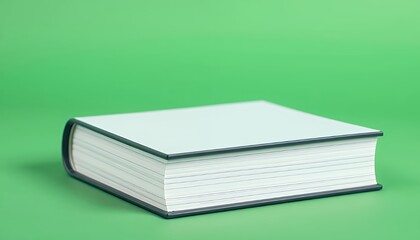 Closed Book with White Cover and Dark Edges Isolated on Green Screen Background Perfect for Education Digital Designs