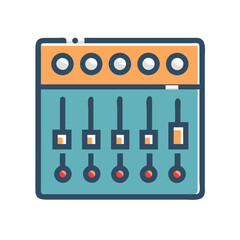 Fototapeta premium Audio Mixer Panel Icon Representing Sound Control and Music Production