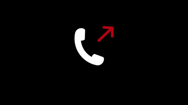 Outgoing phone call  icon animated video