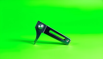 Metal Sewing Gauge Isolated on Green Screen Background for Crafting Projects