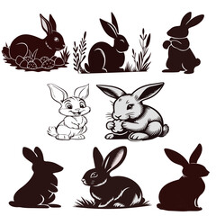 Rabbit/Bunny Gray Vector