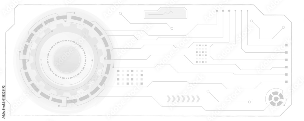 Poster abstract modern technology futuristic hud interface elements background. electronic motherboard with