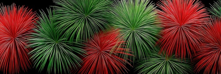 green and red fireworks 