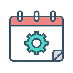 Obraz premium Calendar with Gear Icon Representing Scheduled Settings and Configuration
