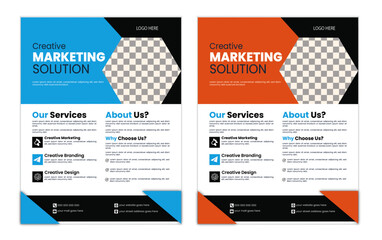 Corporate and professional business flyer vactor template design layout a4 size and 2 colors clean design creative vactor standy design.