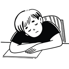 young-boy-with-bored-face-laying-head-down-on-the-1.eps