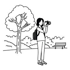 young-woman-photographer-holding-camera-photograph1.eps