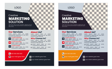 Obraz premium Corporate and professional business flyer vactor template design layout a4 size and 2 colors clean design creative vactor standy design .