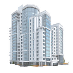 Modern Architectural Building Design , isolated on white background png
