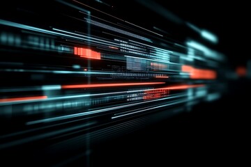 Fototapeta premium Futuristic data stream visualization showcasing intricate digital processing