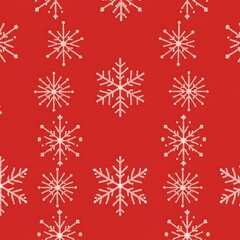 Crimson Frost: A Snowflake Symphony