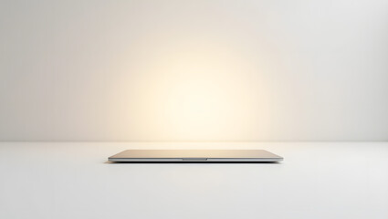 High-quality laptop mockup featuring clean desk setup and minimal white background with realistic lighting. Ideal for app previews, web designs, and product presentations
