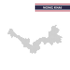 Fototapeta premium Dotted map of Nong Khai Province in Thailand