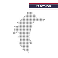 Fototapeta premium Dotted map of Yasothon Province in Thailand