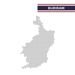 Obraz premium Dotted map of Buriram Province in Thailand