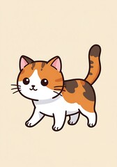 Obraz premium Calico's Gentle Stroll