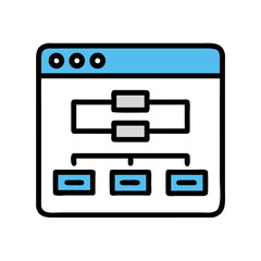 Fototapeta premium Flowchart Interface Icon Representing Process Mapping and Workflow Design