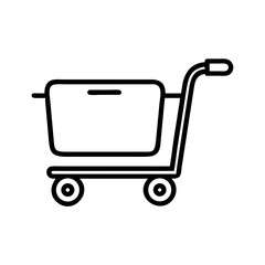 Shopping cart outline illustration in minimalist style  