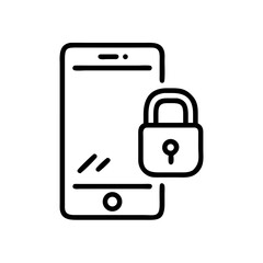 Mobile phone with lock symbol representing digital security  