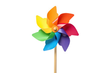 PNG Colorful rainbow pinwheel against black background