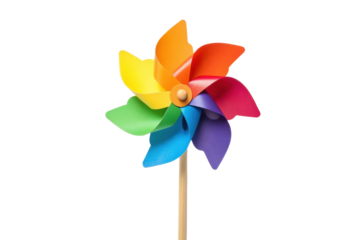 PNG Colorful rainbow pinwheel against black background