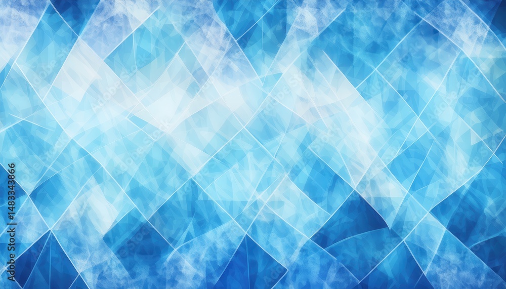 Poster abstract icy blue geometric crystal pattern background for web design, branding, print, and digital 