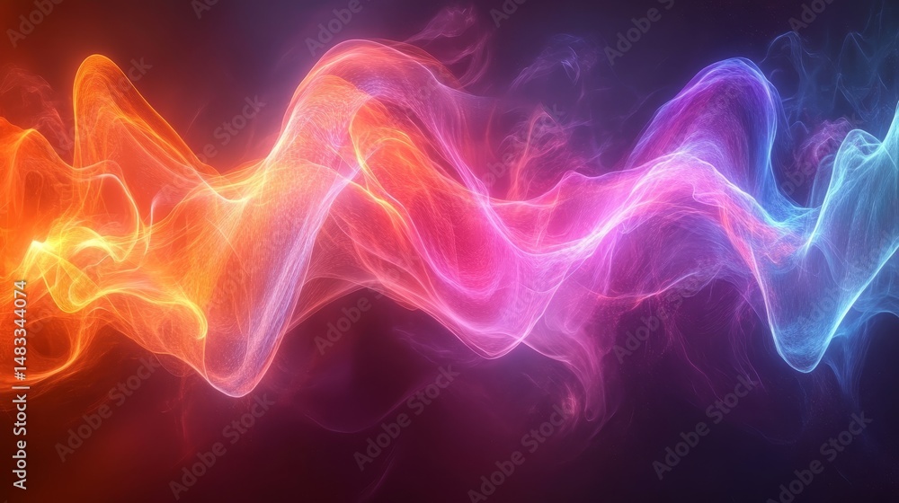 Poster dynamic abstract design with flowing vibrant colors.