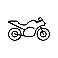 Outline illustration of a motorbike in minimalist style  