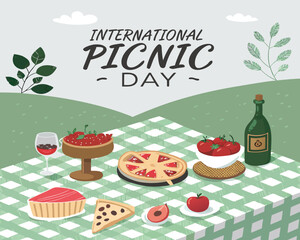 Vector graphic of international picnic day .