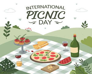 Vector graphic of international picnic day .